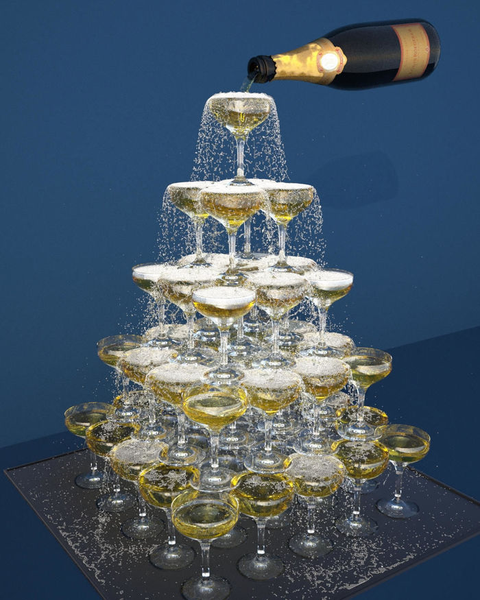 Champagne Tower CGTrader