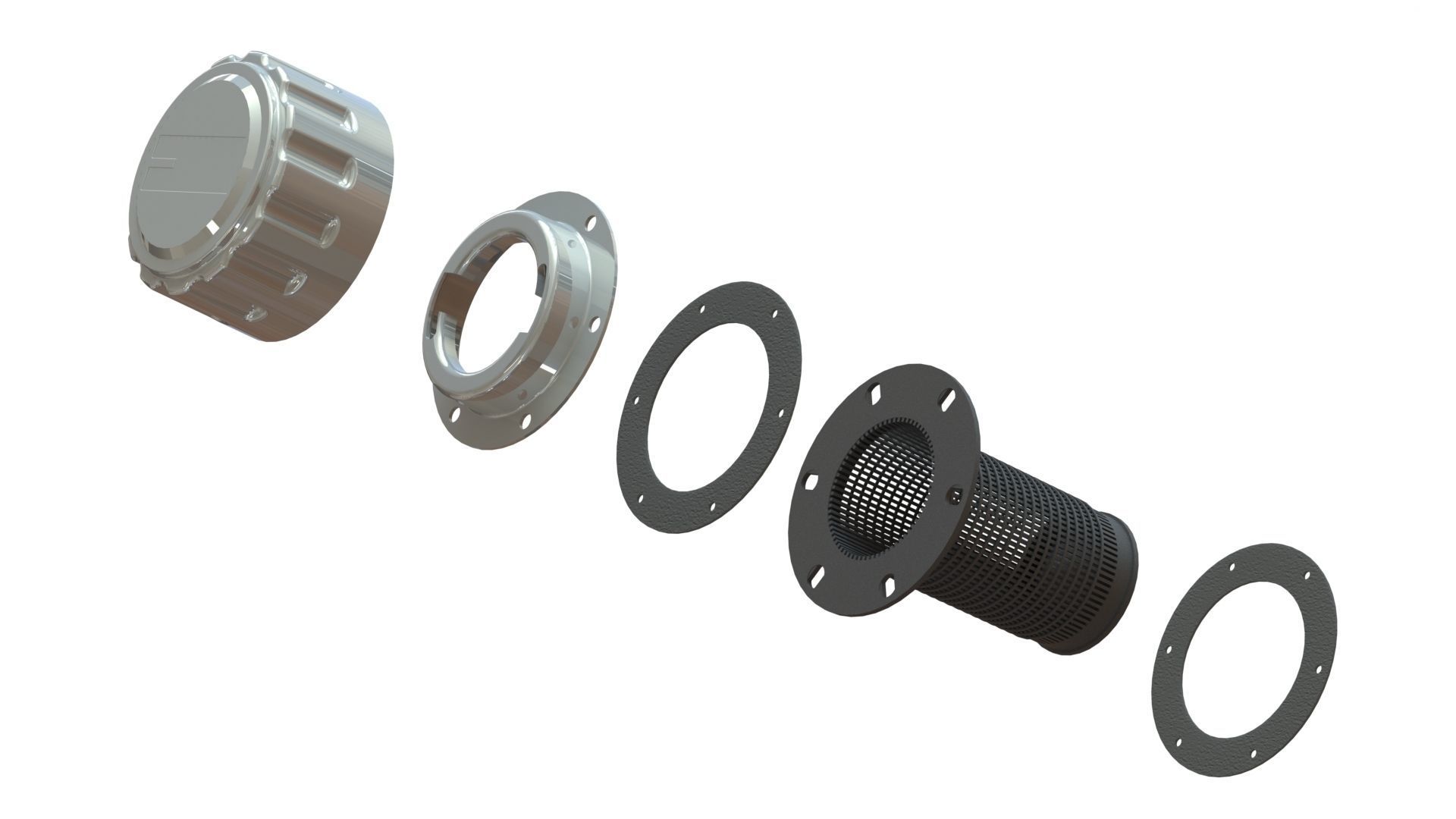 PARKER Filter Cap Breather for Hydraulic reservoirs 3D model CGTrader