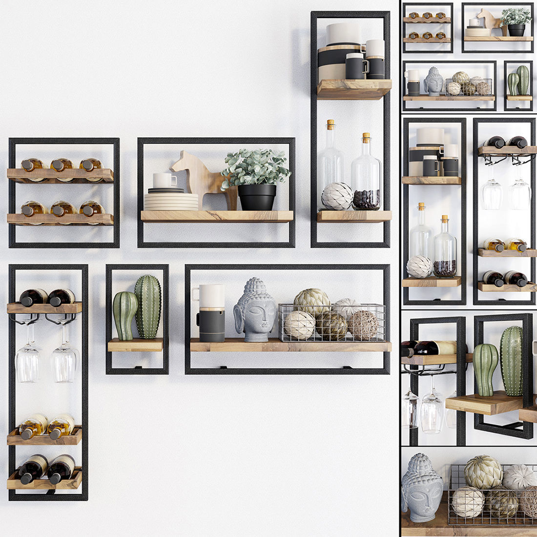 3D model Teak House LOFT dBodhi Shelfmate wall shelves