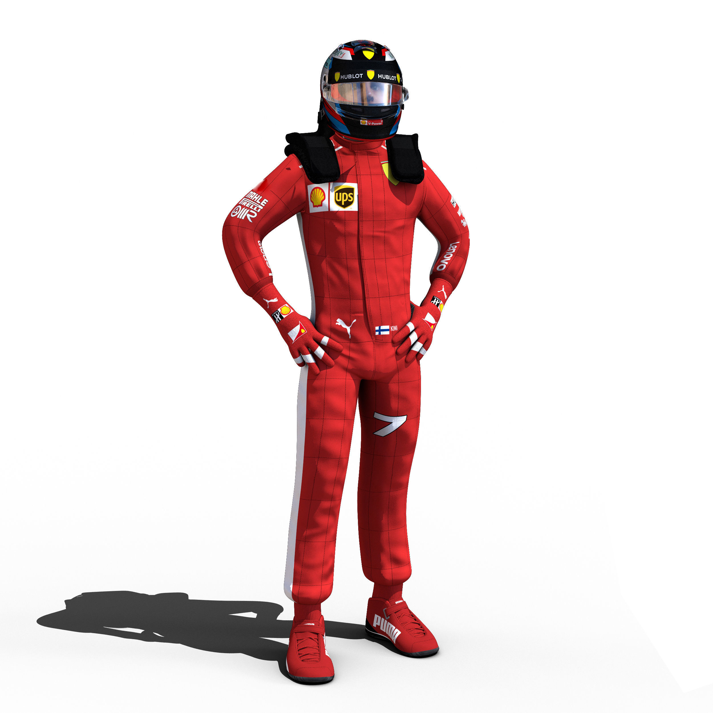 Kimi Raikkonen 2018 Low-poly 3D model