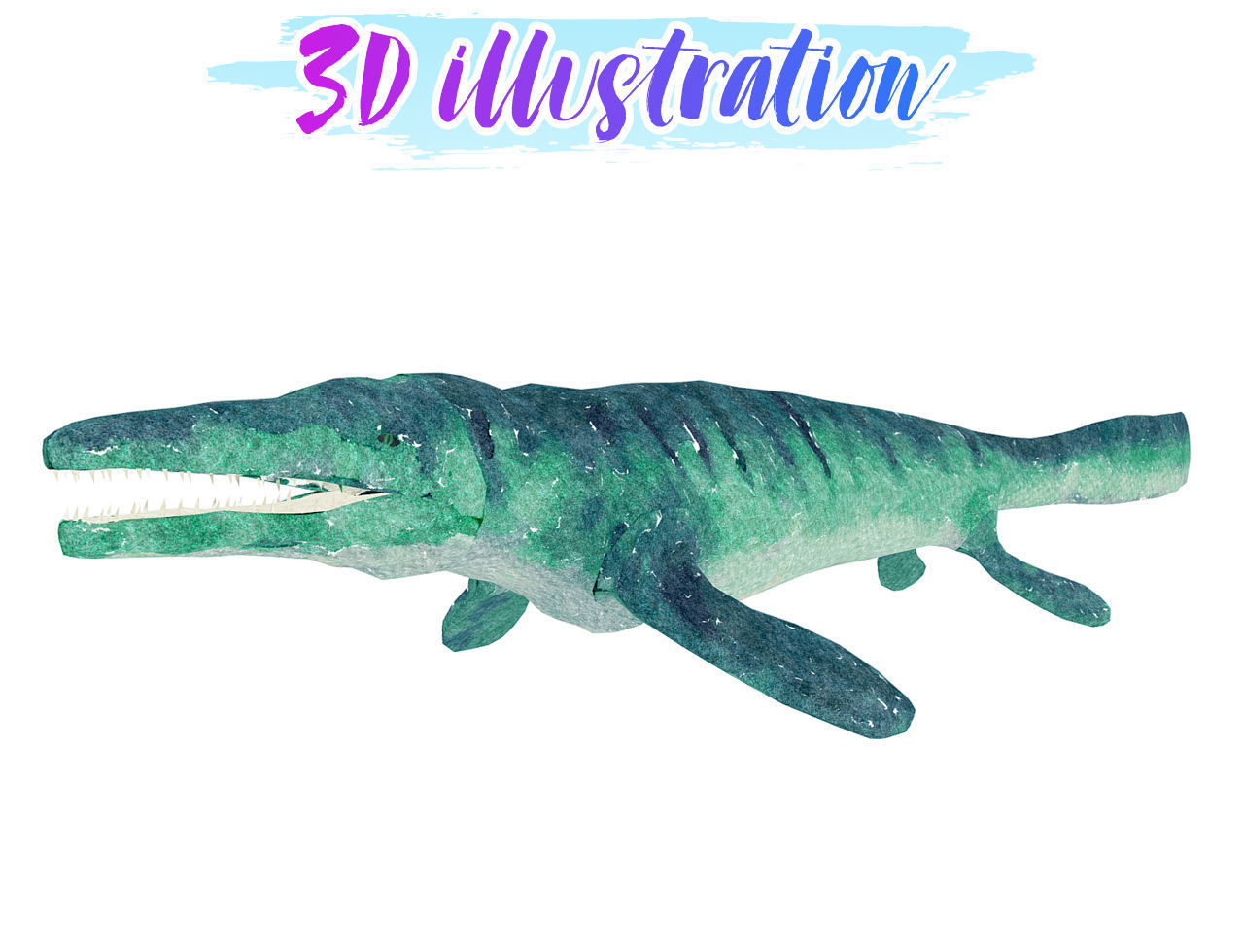 Low Poly Tylosaurus Illustration Animated - Game Ready Low-poly  3D model
