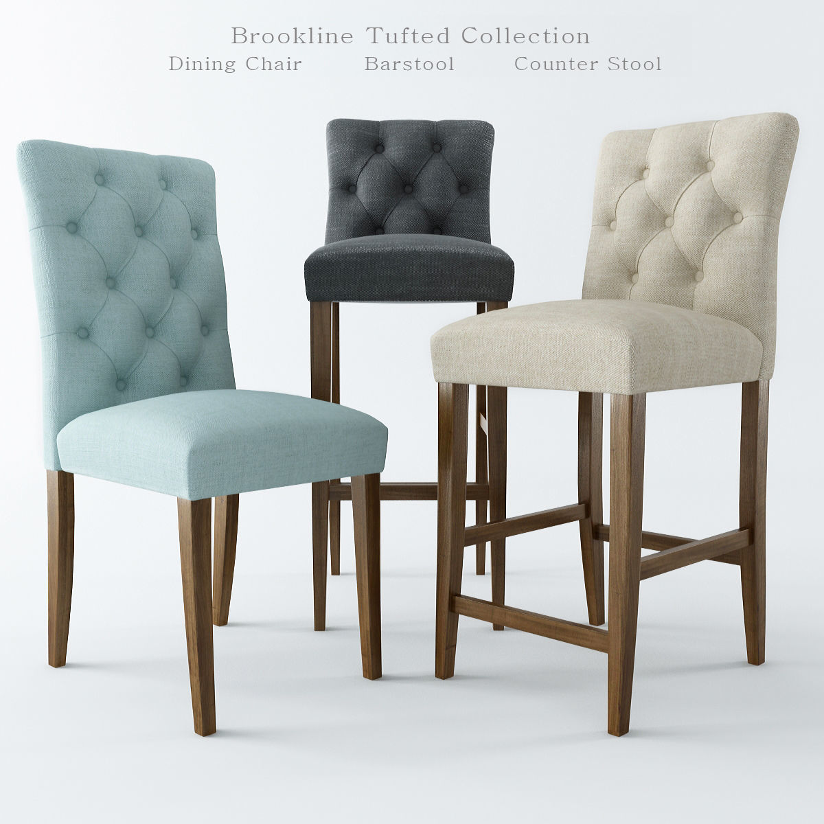 Brookline Tufted Collection 3d Cgtrader