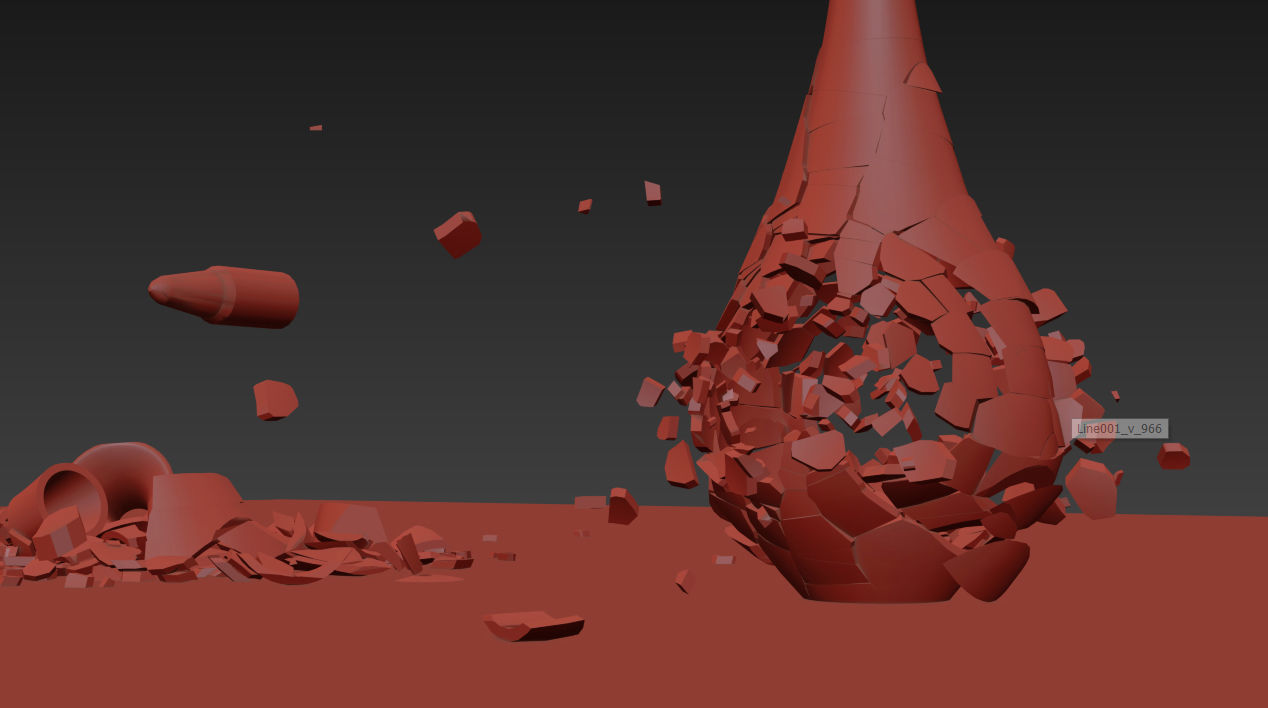 Flower vase Breaking 3D model animated CGTrader
