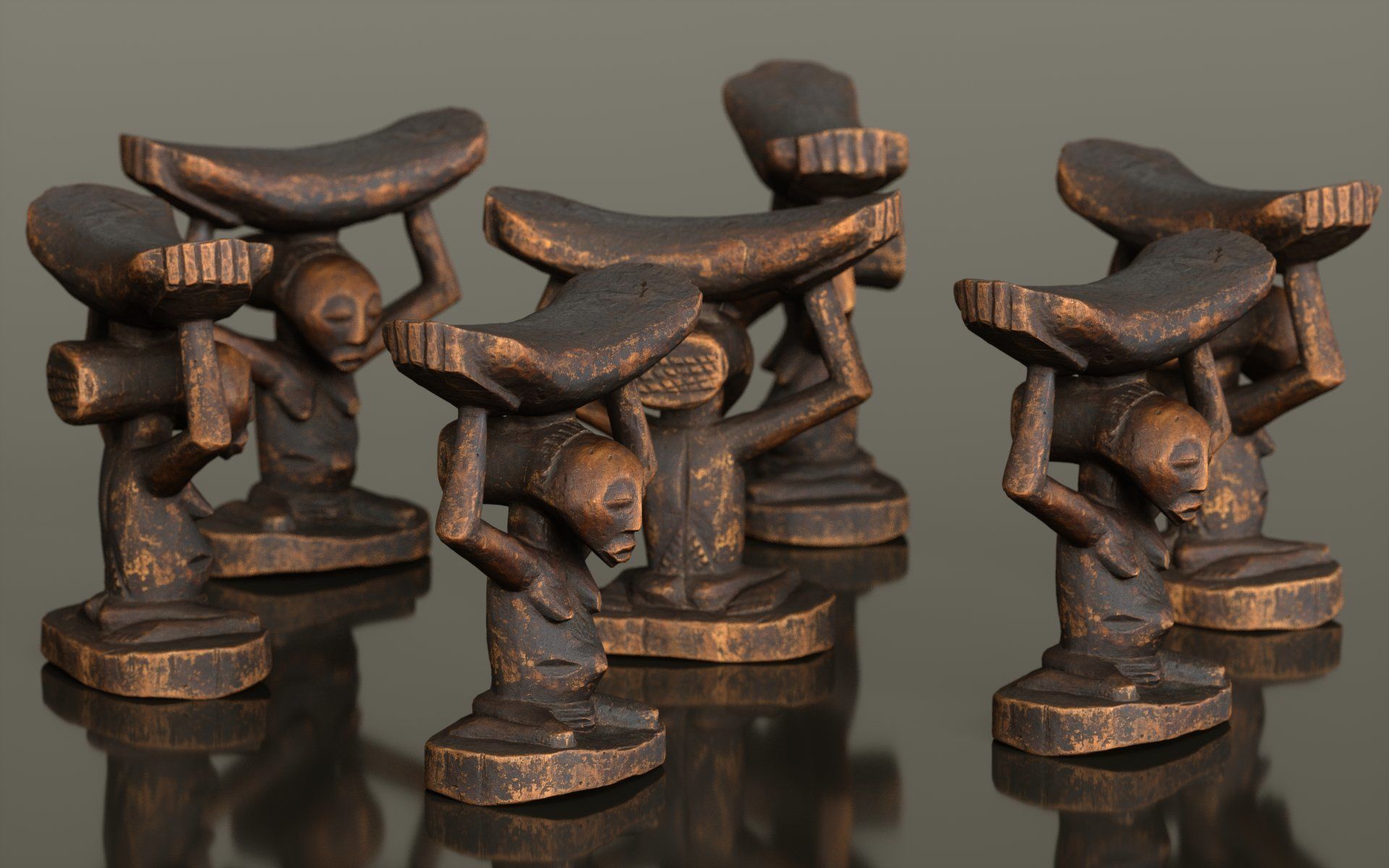 Headrest Africa Wood Furniture Prop 21