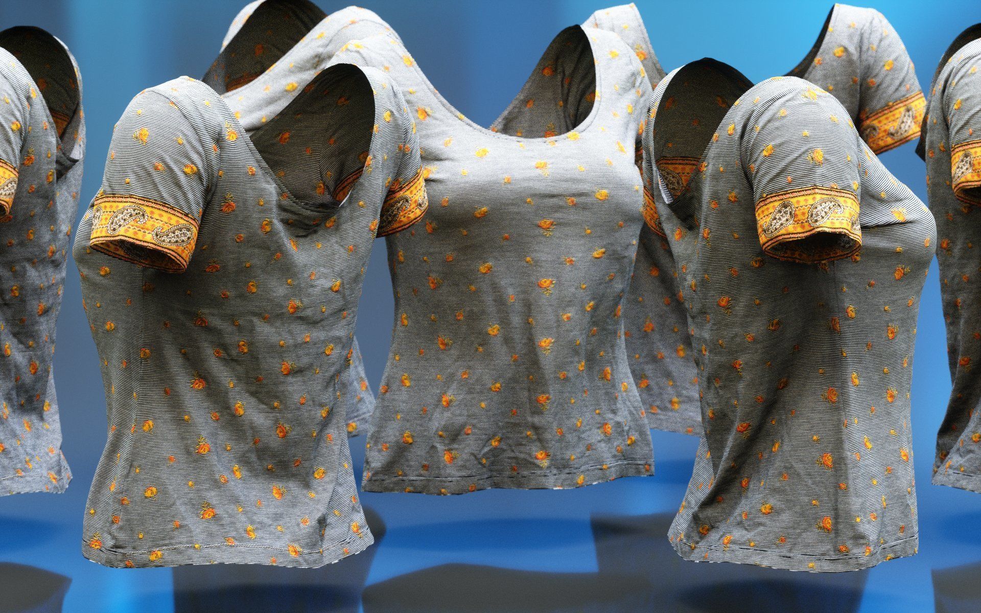 Crew Neck 3D Flower Knit Top