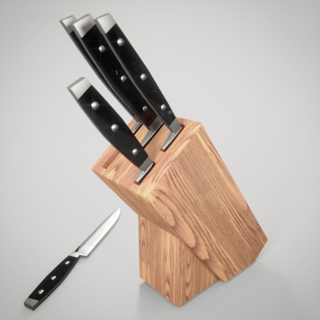 Knife 3d Model Knife Block Cgtrader