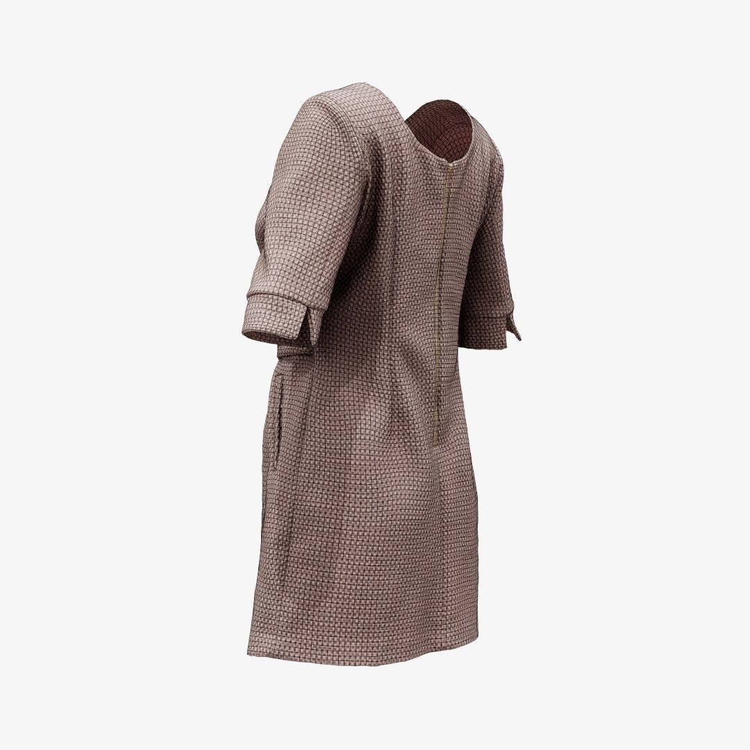 3D model Brown Belt Dress VR / AR / lowpoly CGTrader