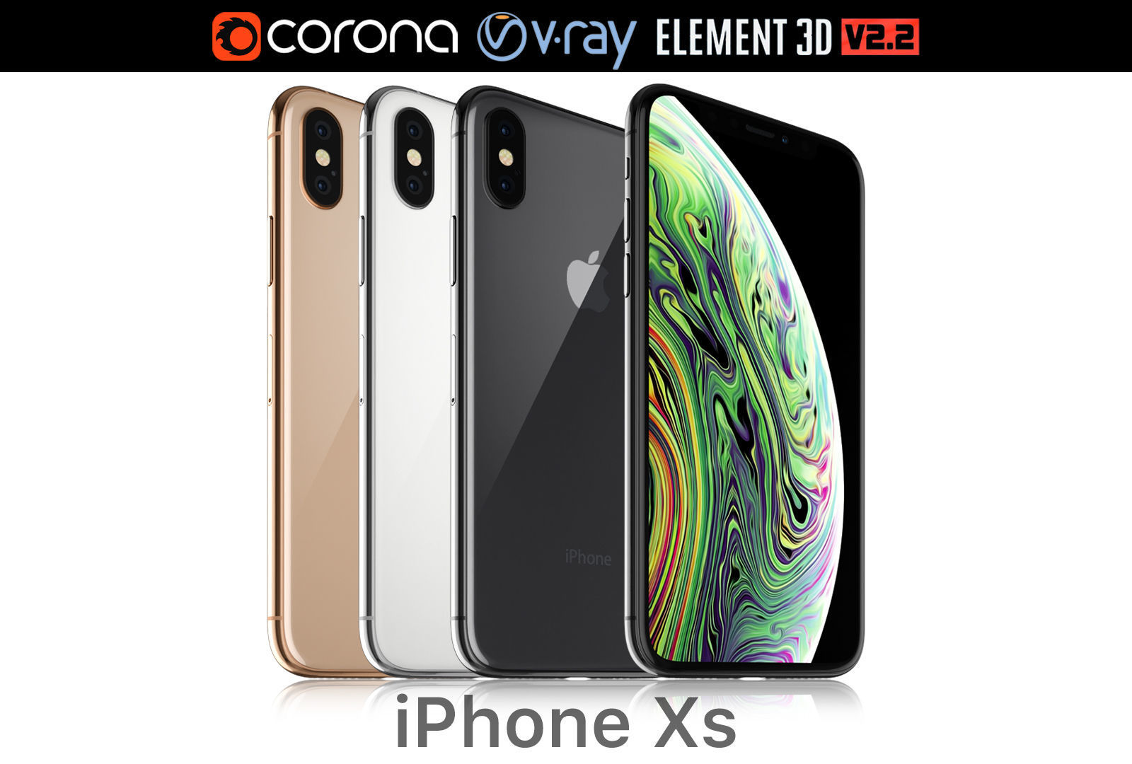 Apple iPhone XS All colors 3D model