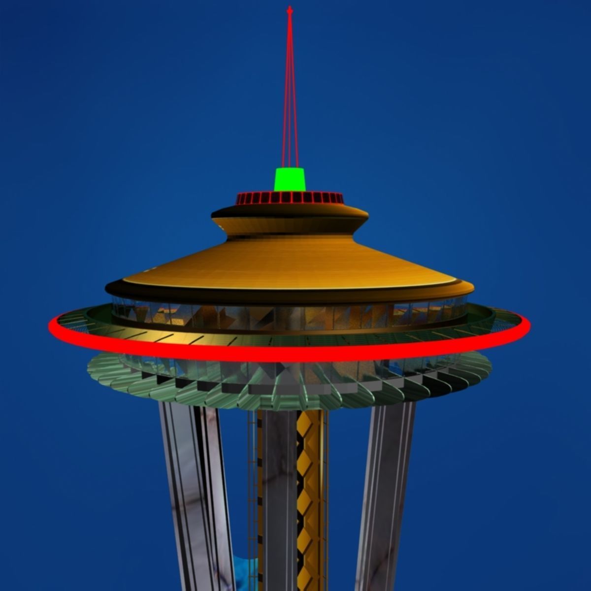 3D Seattle space needle | CGTrader