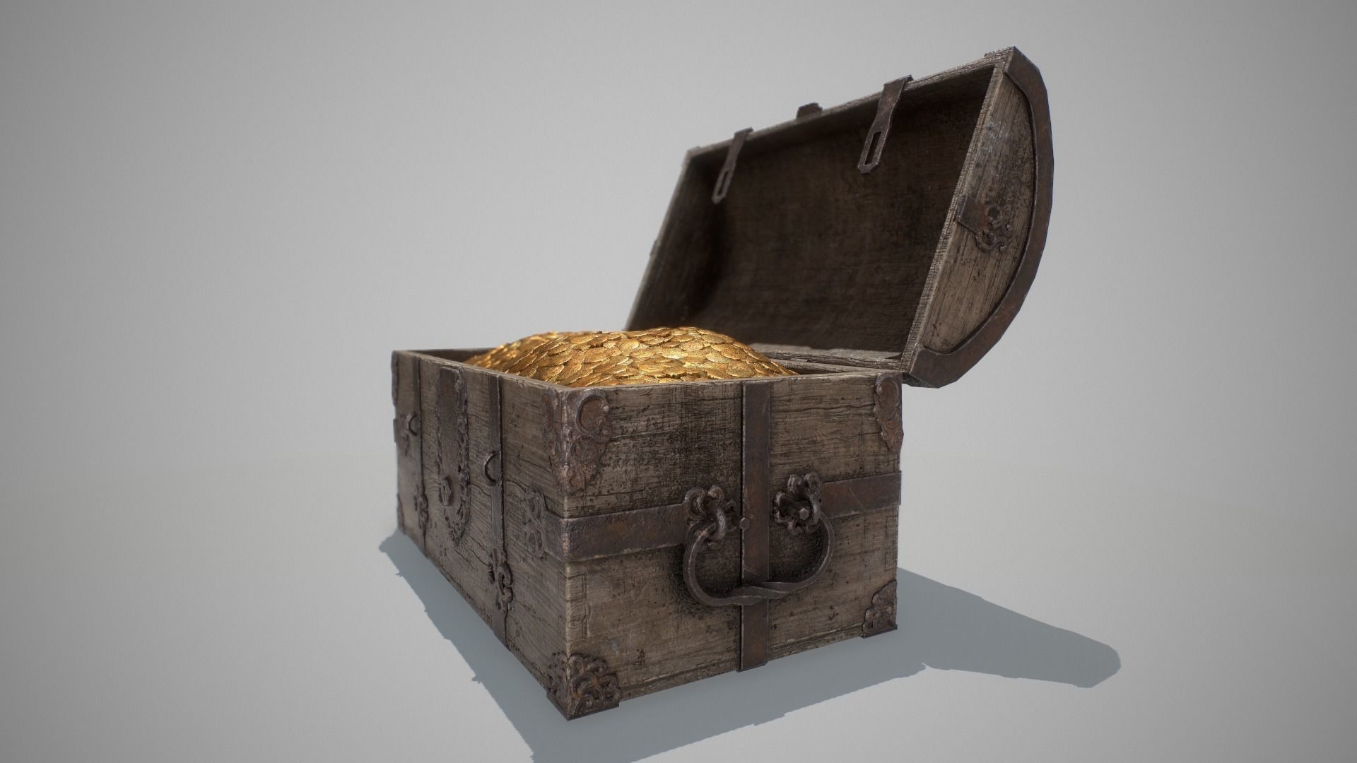 3D model PBR Old Spanish Treasure Chest VR / AR / lowpoly CGTrader