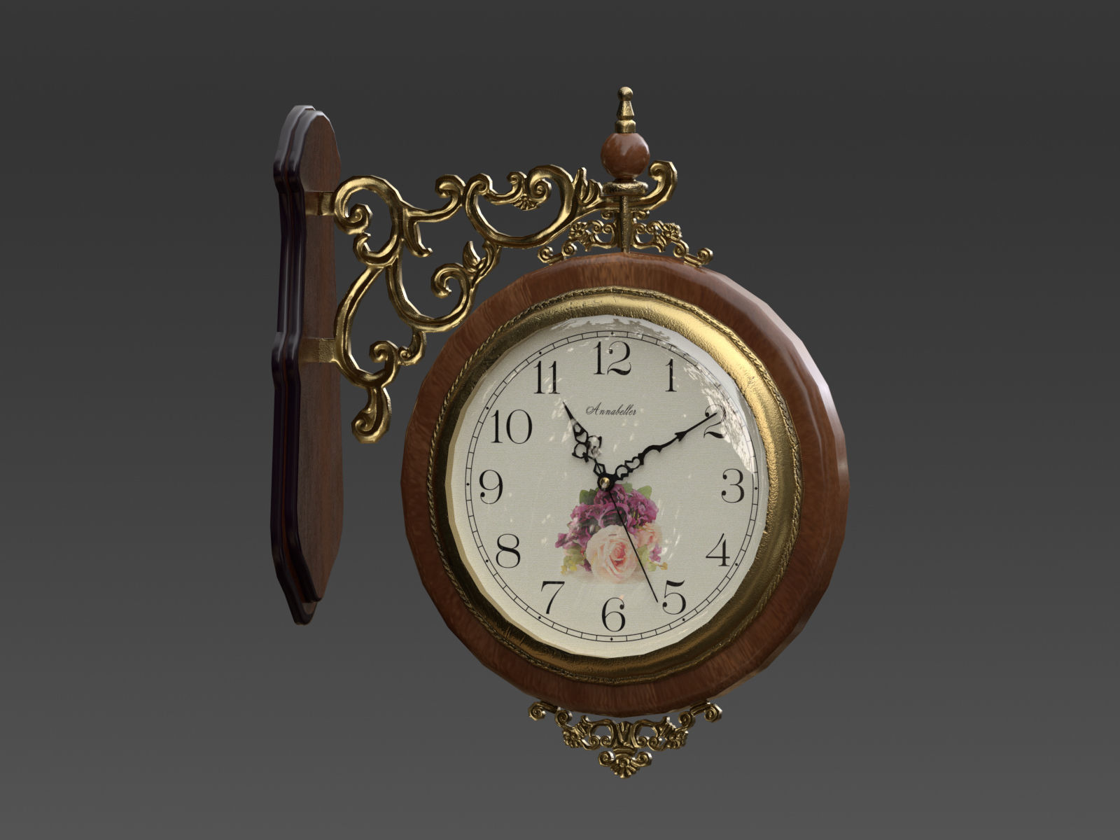 3D model Decorative Double Sided Wall Clock VR / AR / lowpoly CGTrader