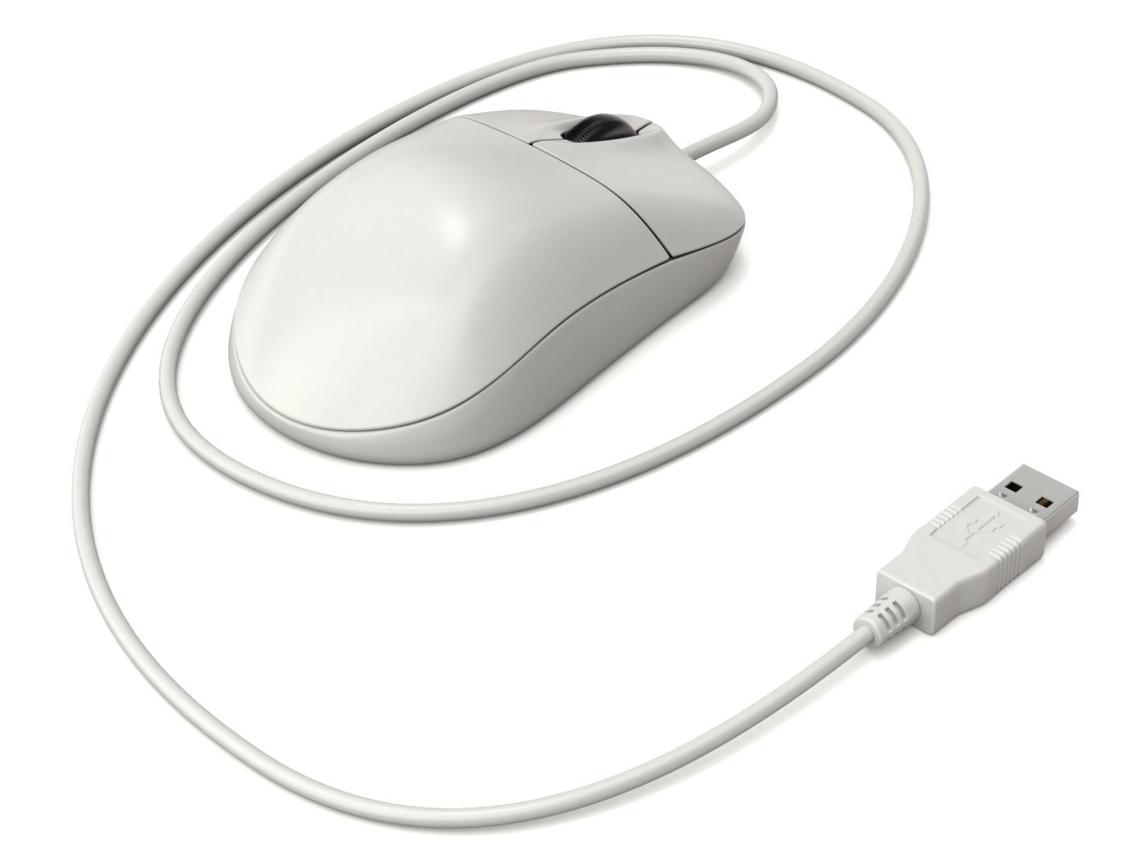 Computer Mouse with USB Plug 3D model | CGTrader