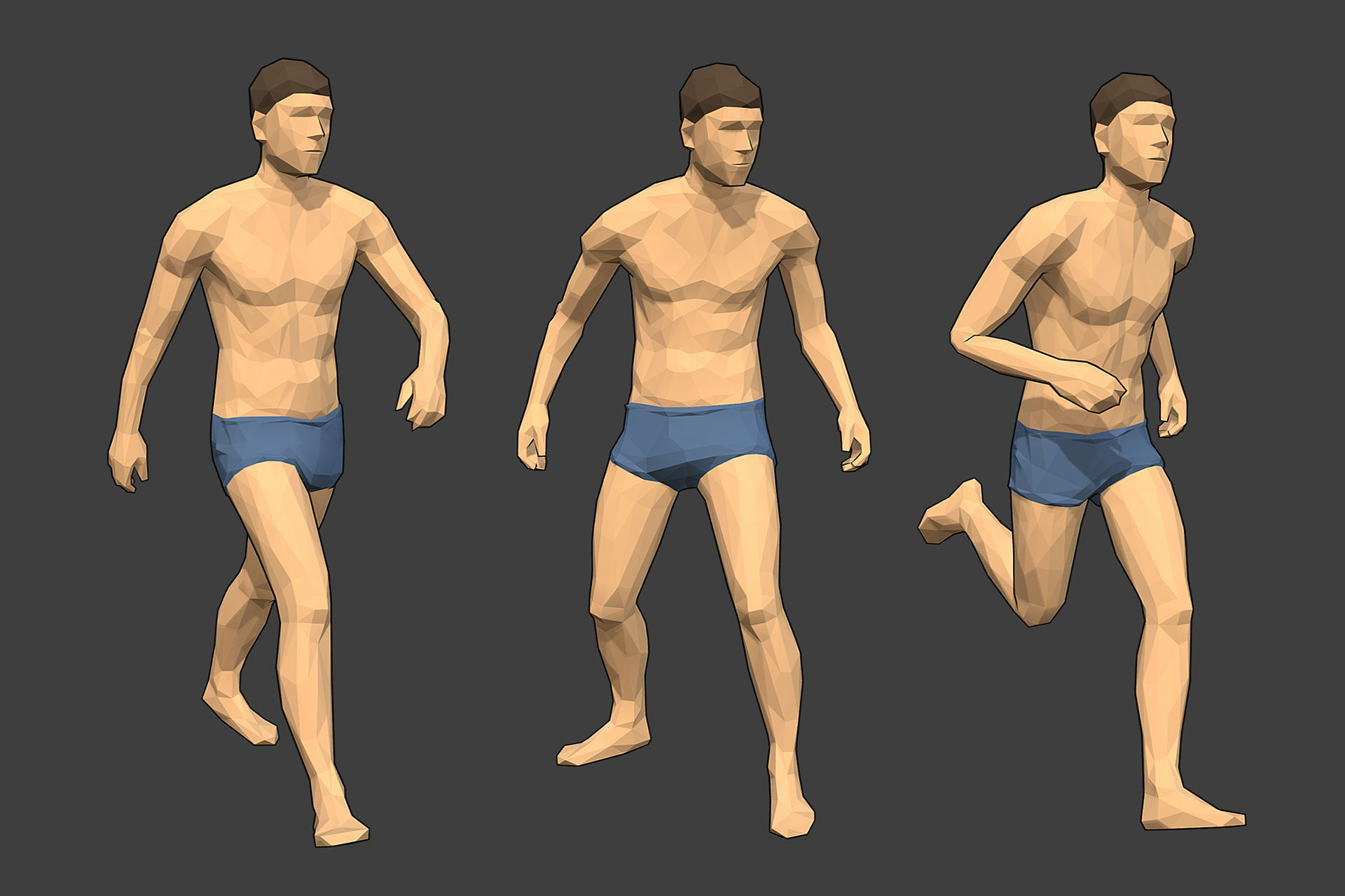 Rigged Lowpoly Male Character - Jim Low-poly 3D model