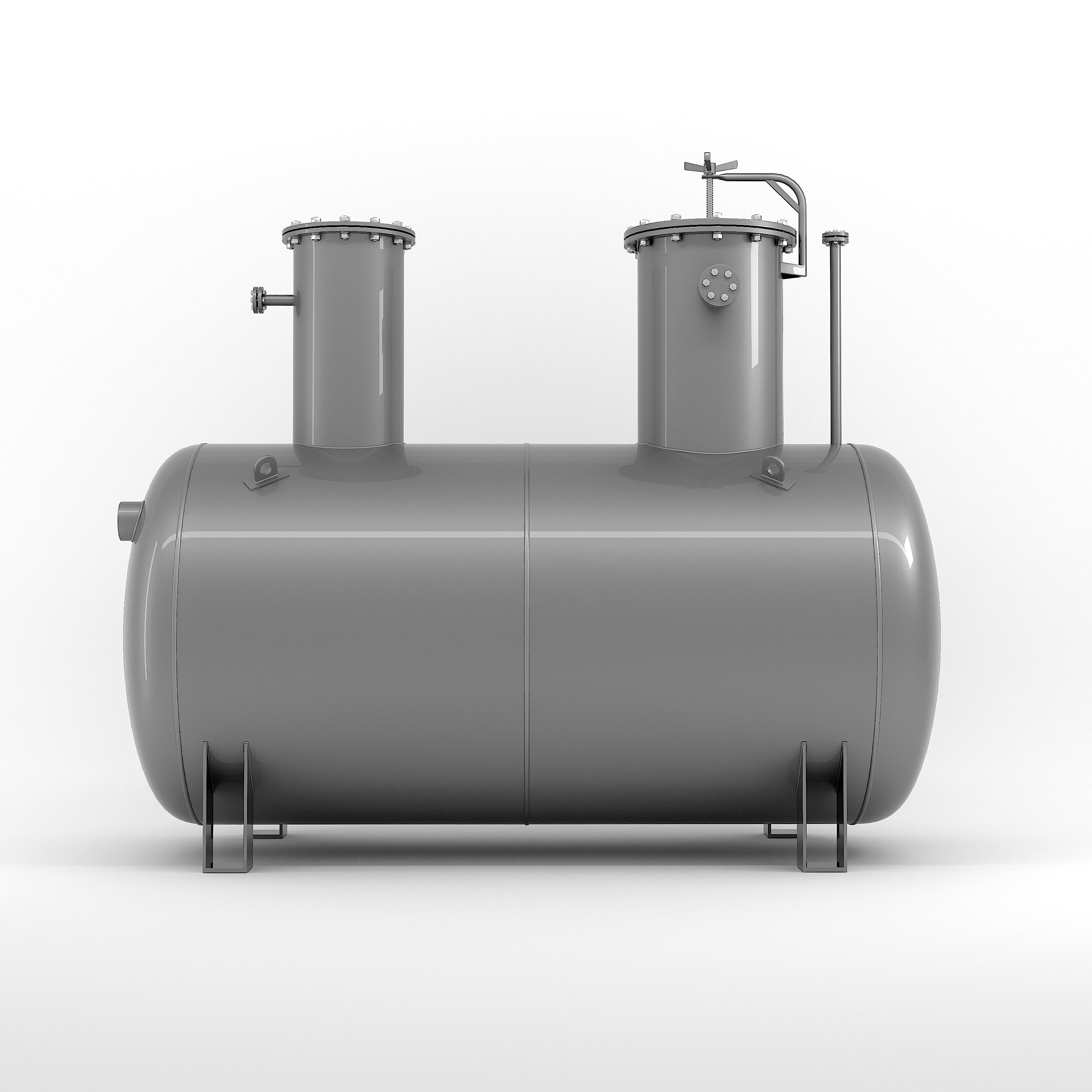 Set of seven different welded metal tanks 3D model CGTrader