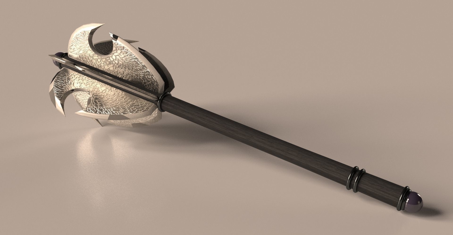 Engraved Mace 3D model CGTrader