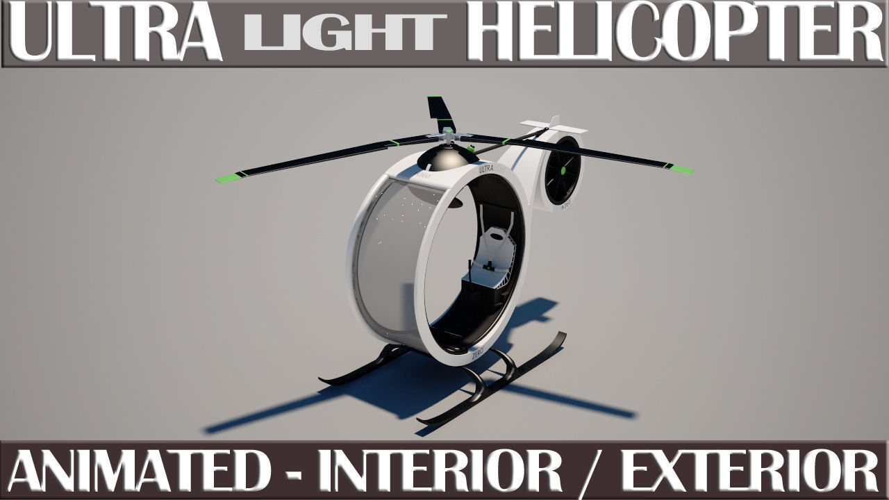 Ultra Light Helicopter Animated