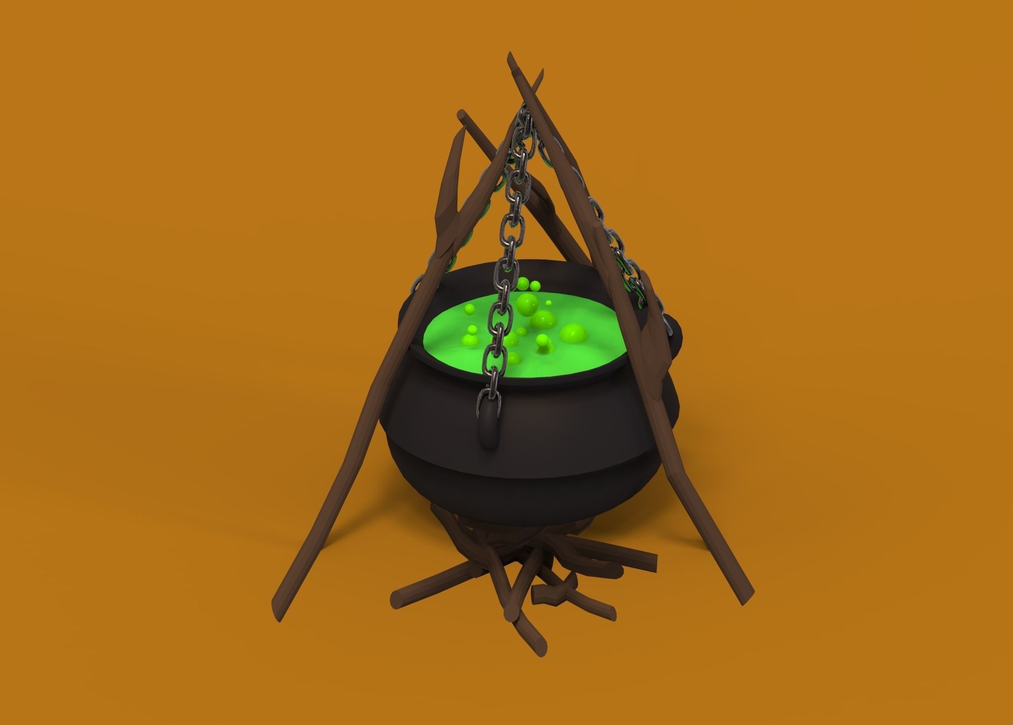 Cauldron with a potion