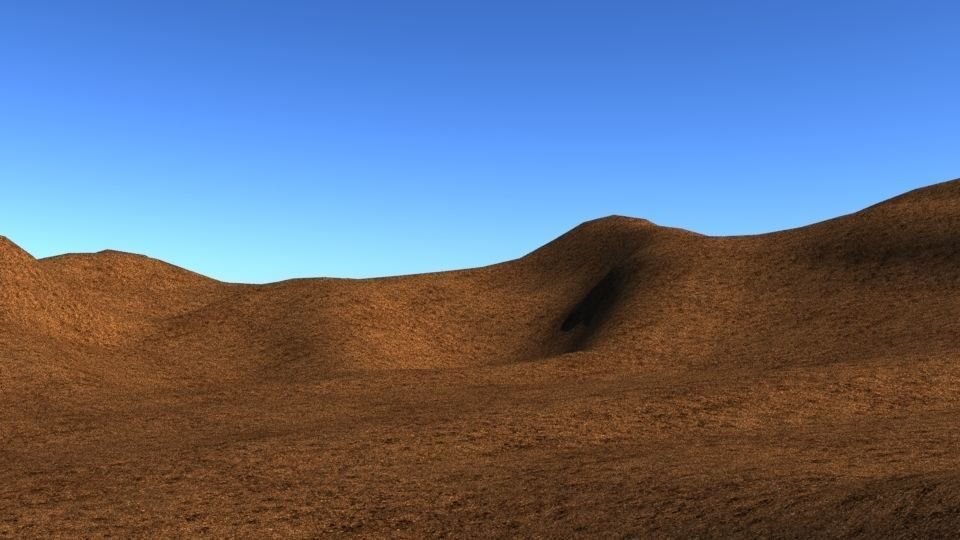 Terrain with Hills and mountains Low-poly 3D model