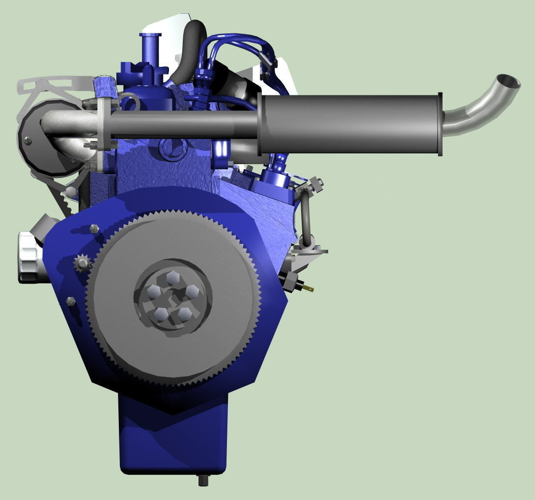 Popular 3-cylinder diesel engine 3D model | CGTrader