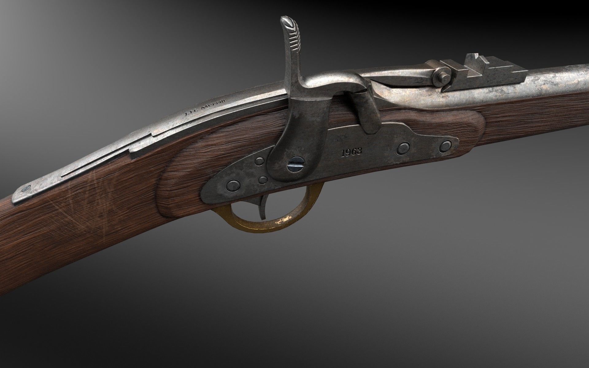 Merrill Model 1863 Low-poly  3D model