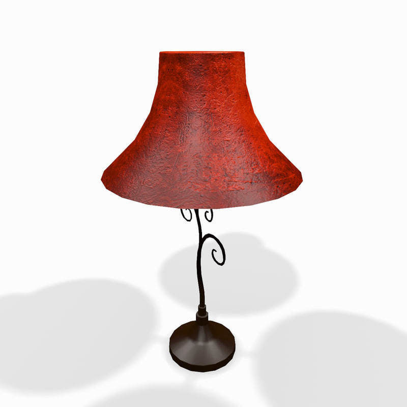 Classic Wooden Desk Lamp 3d Model