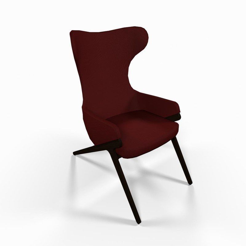 Red fabric reading chair 3D model CGTrader
