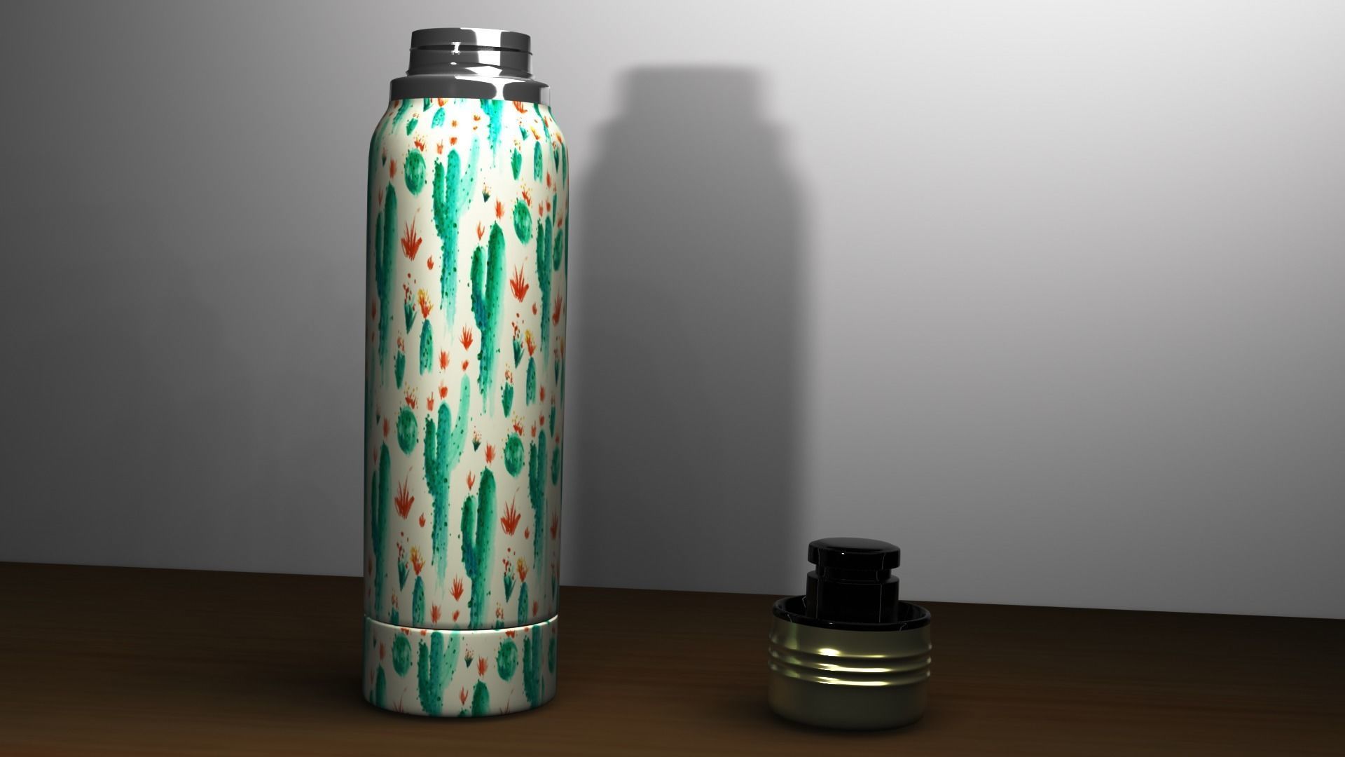 Water Bottle and Cap 3D model