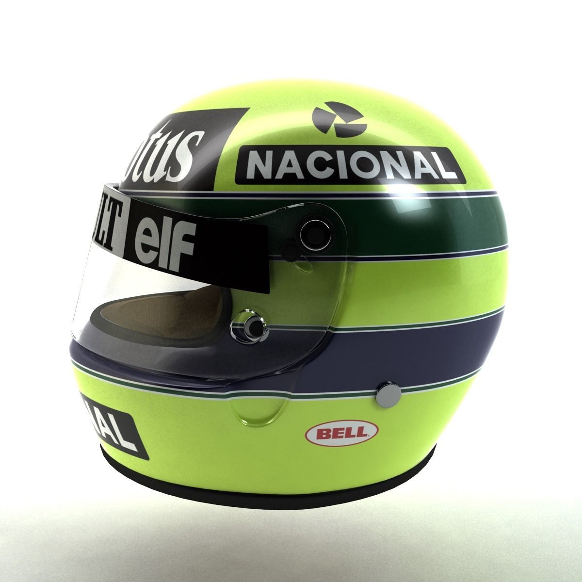 3D model Ayrton Senna Helmet 1986 VR / AR / low-poly rigged | CGTrader