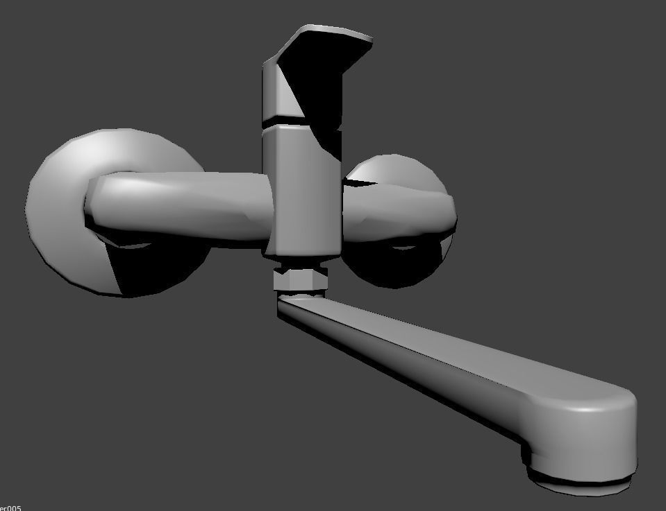 Big faucet - washroom Low-poly 3D model