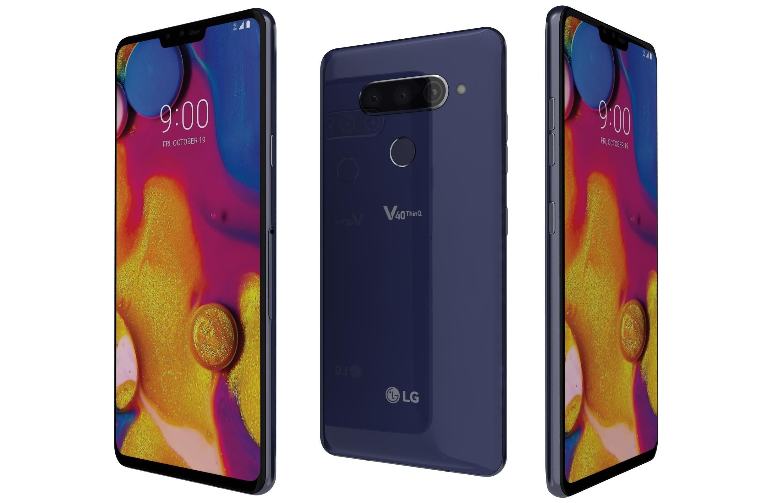LG V40 ThinQ Moroccan Blue 3D model | CGTrader