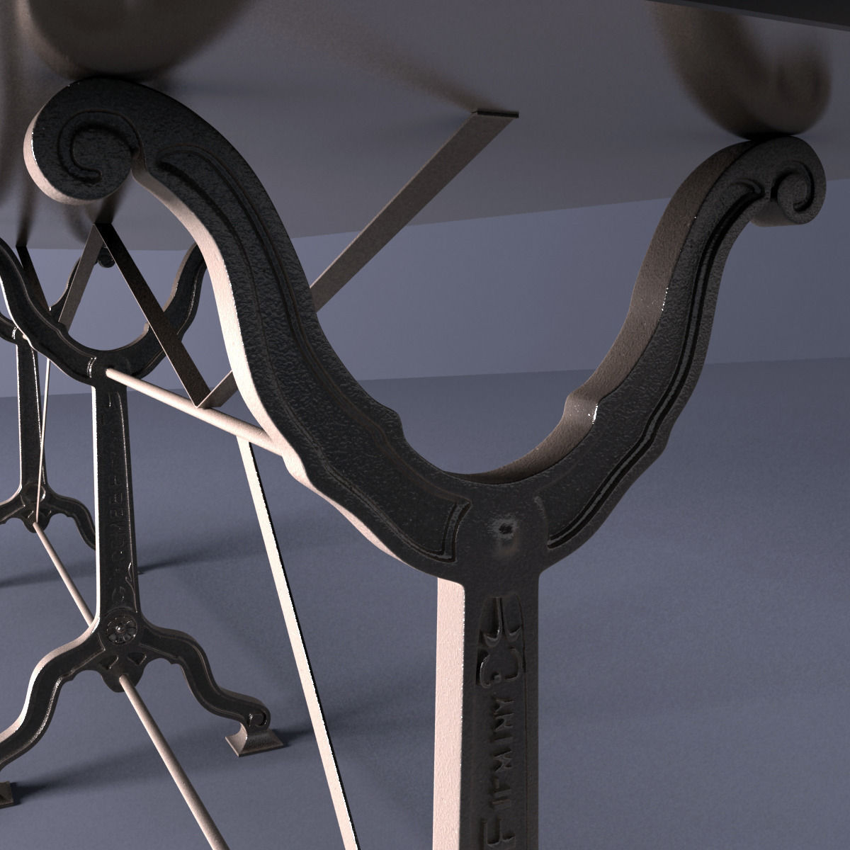 Restoration Hardware Factory Zinc Cast Iron Dining Tables 3D Model MAX