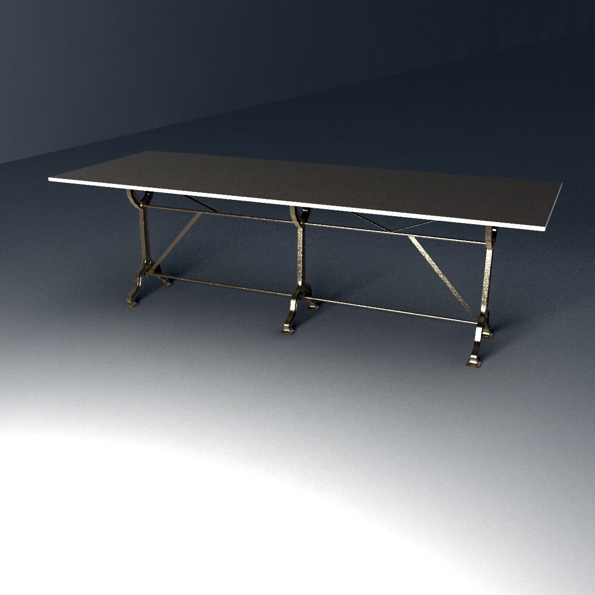 Restoration Hardware Factory Zinc Cast Iron Dining Tables 3D Model MAX