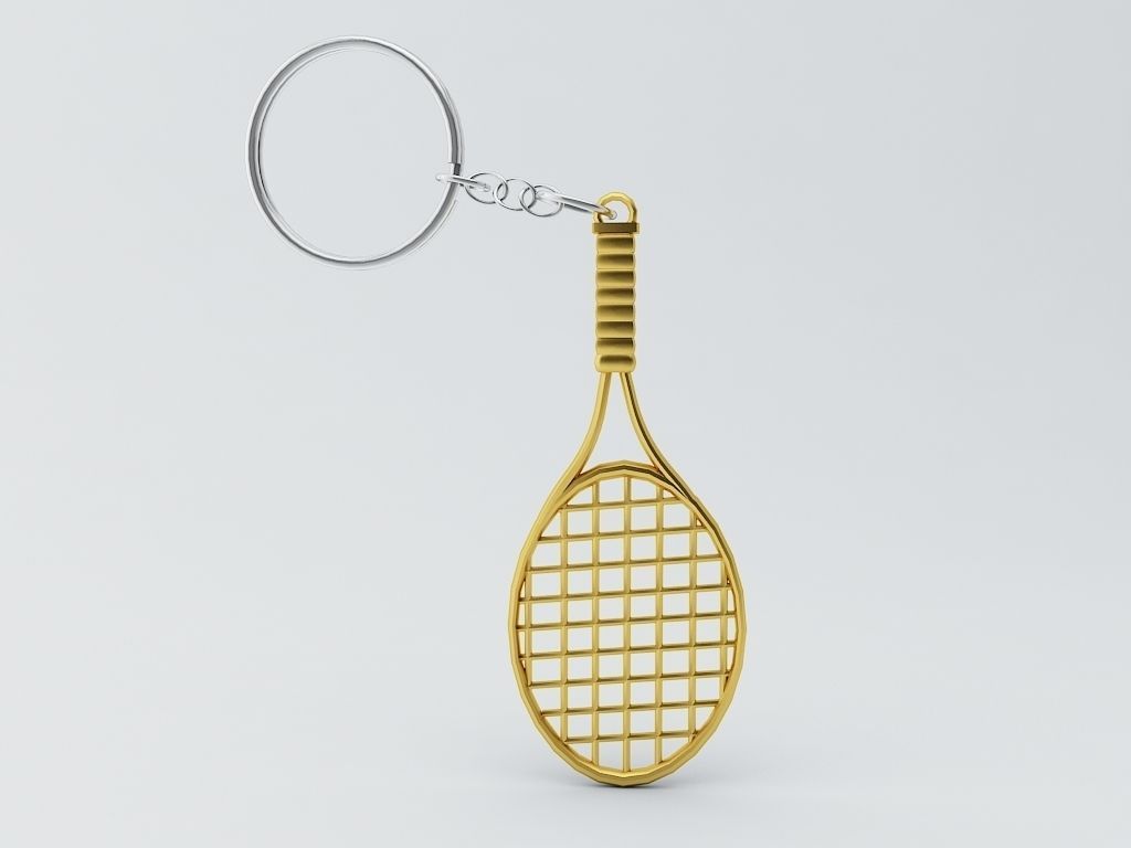 Tennis Racket Keychain 3D model 3D printable CGTrader