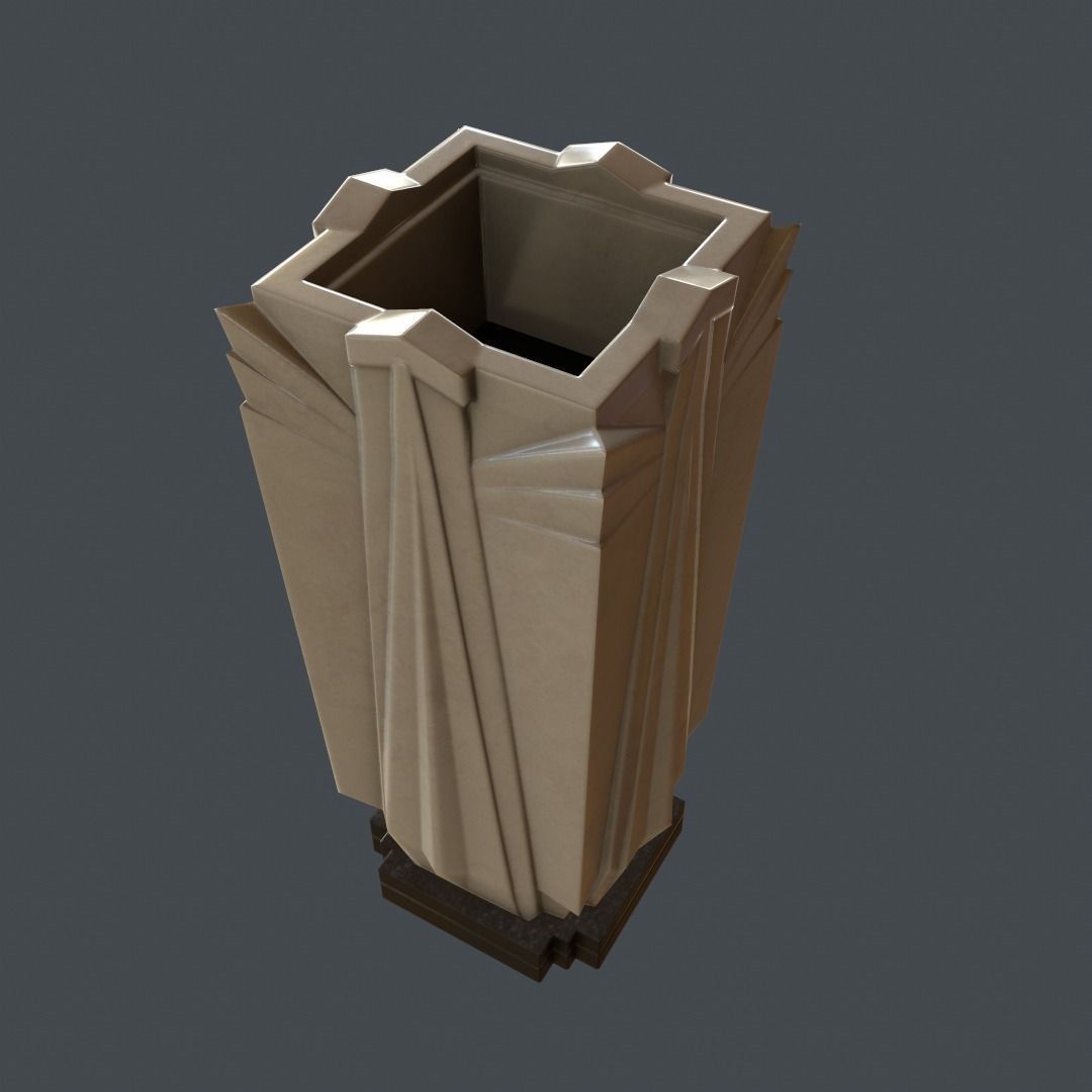 3D model Art Deco Vase Game Ready VR / AR / lowpoly OBJ MA MB TGA