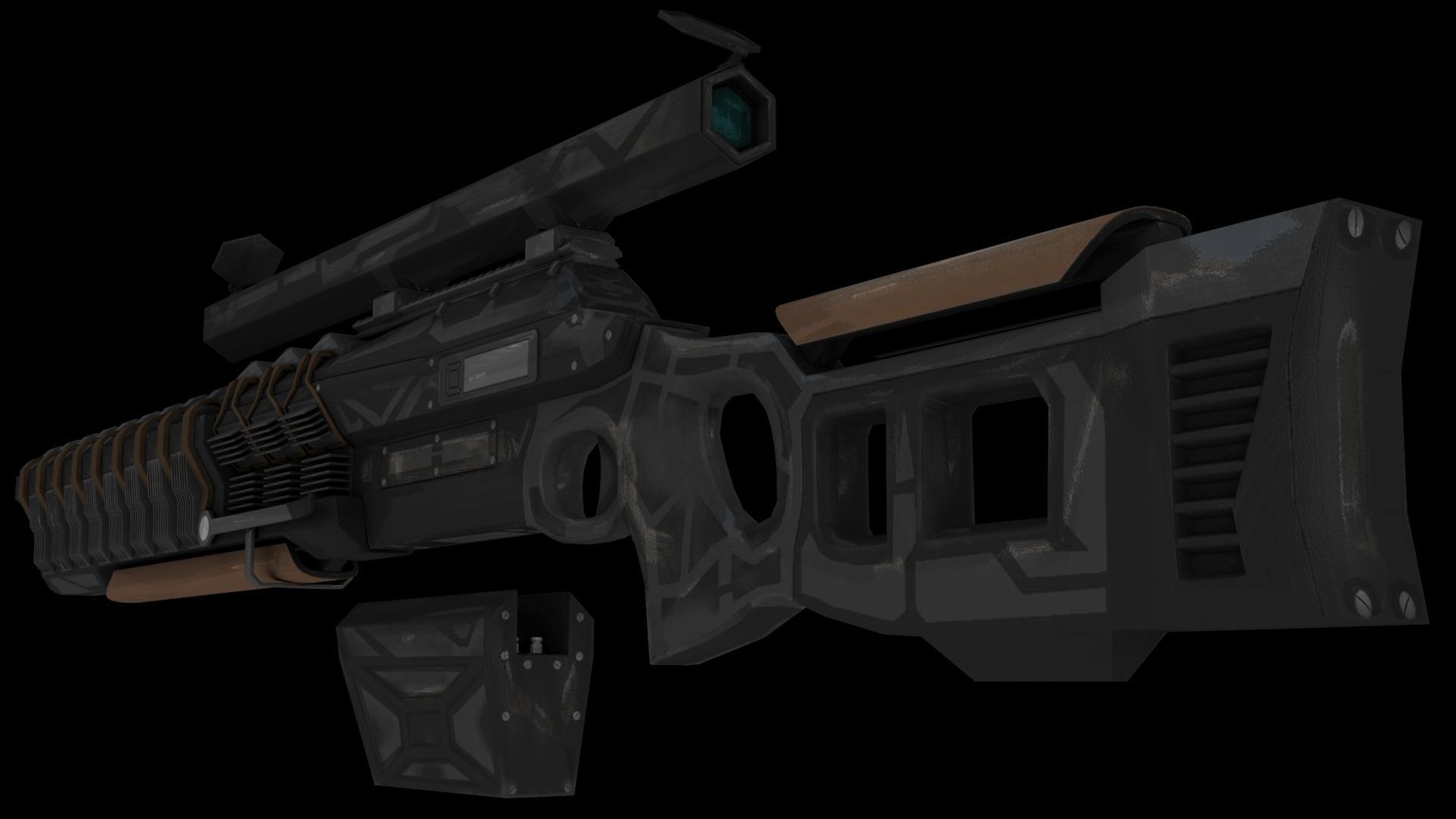 Scifi gauss rifle free VR / AR / lowpoly 3D model CGTrader