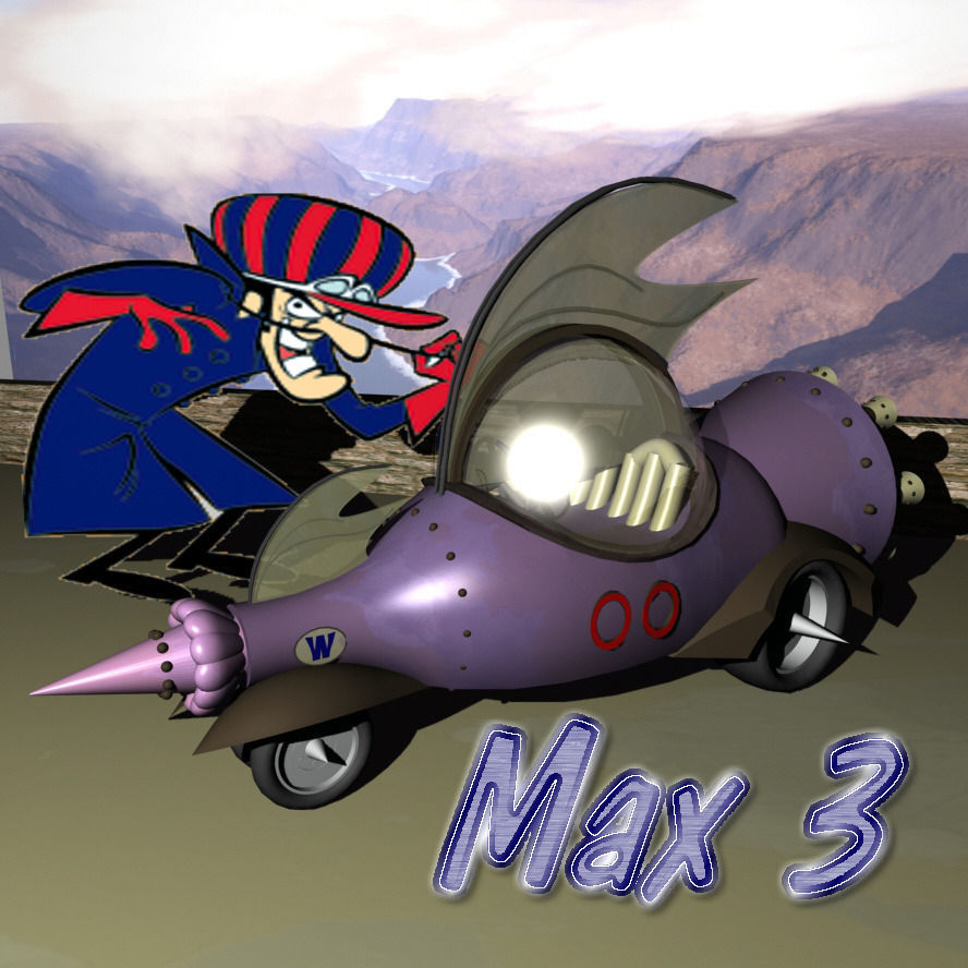 Wacky Races 3D Model racing car Mean Machine 00 3D model CGTrader