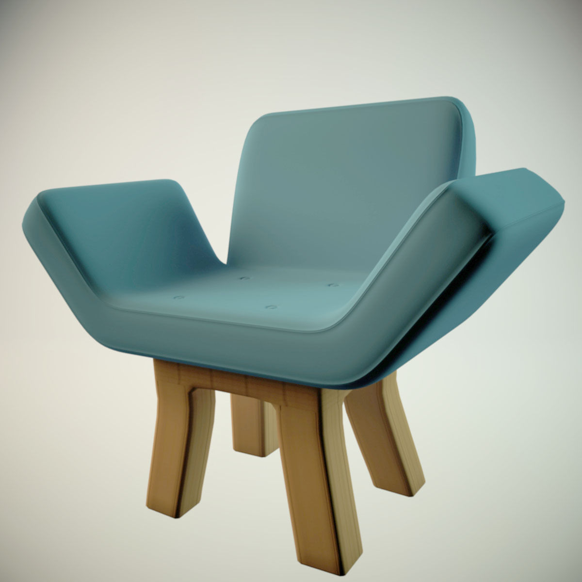 Blue Chair Low-poly 3D model