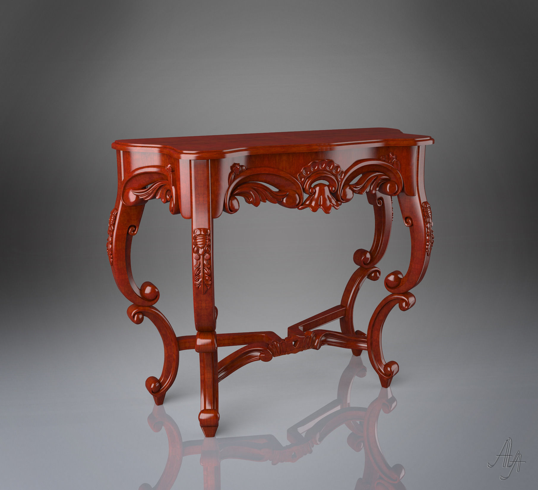 table consol wood 3D model