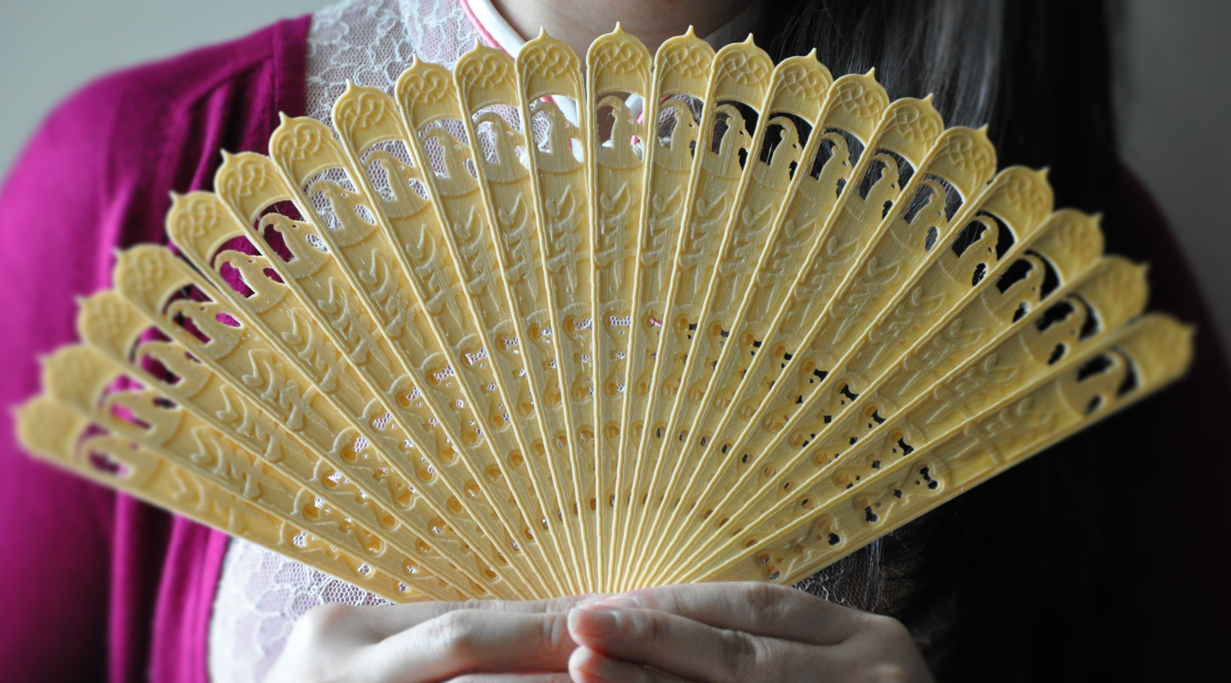 Advanced génifique serum lunar new year limited edition 3D Printed Chinese Oriental Folding Fan 3D Model 3D printable STL