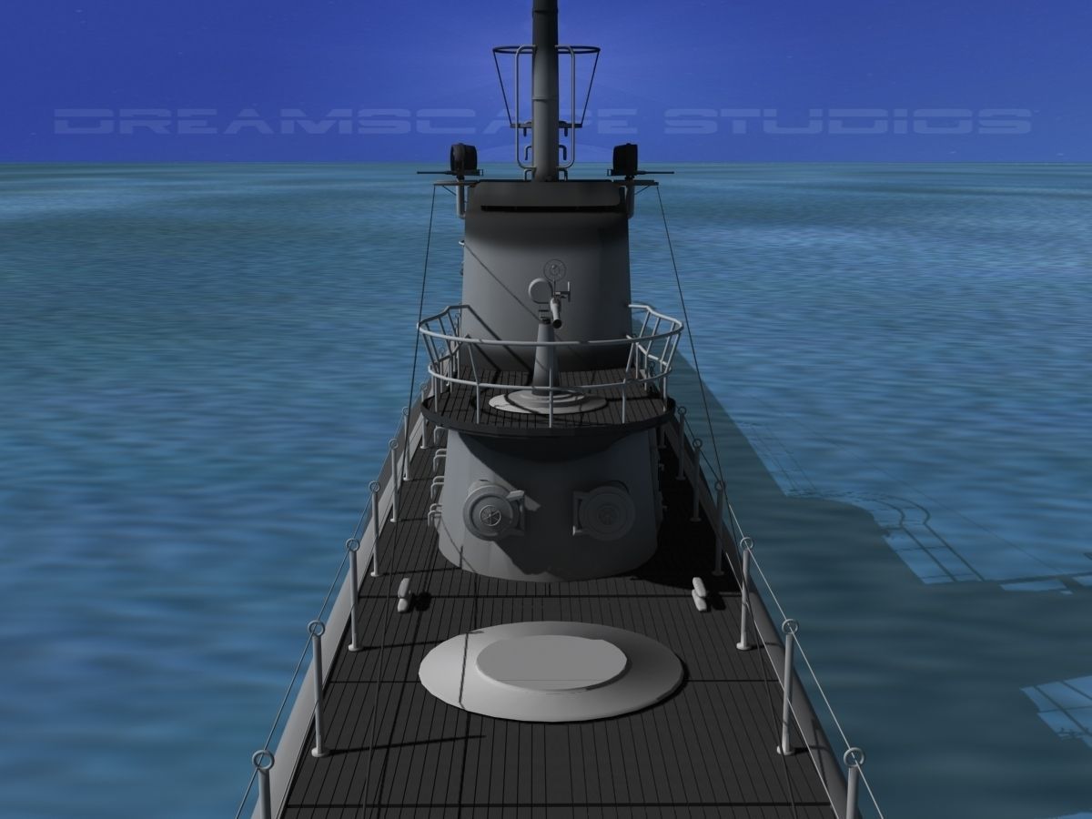 Balao Class Submarine SS297 USS Ling VHP 3D model rigged CGTrader