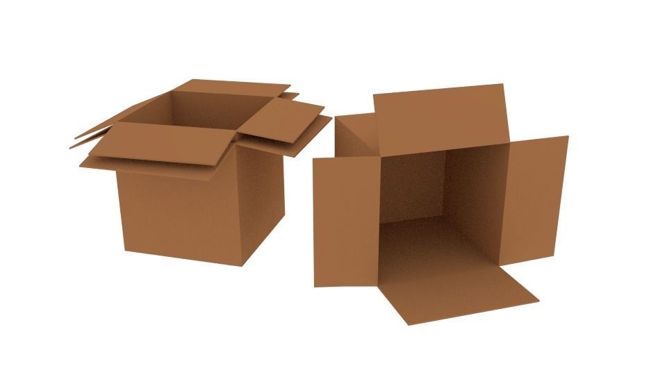 Cardboard Boxes Low-poly  3D model