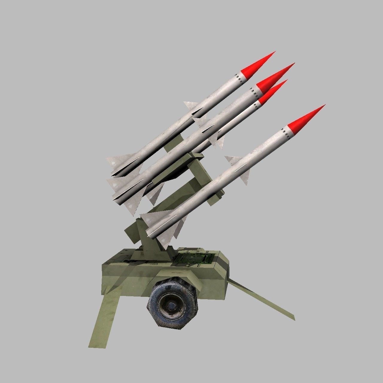 anti aircraft missile battery 3D Model Game ready .obj .3ds .fbx .lwo .lw .lws .hrc .xsi .blend