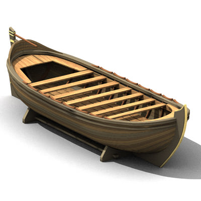 XVII century life-boat 3D model