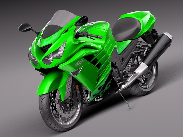 Kawasaki ZX14R 2012 Ninja 3D Model MAX OBJ 3DS FBX C4D LWO ...