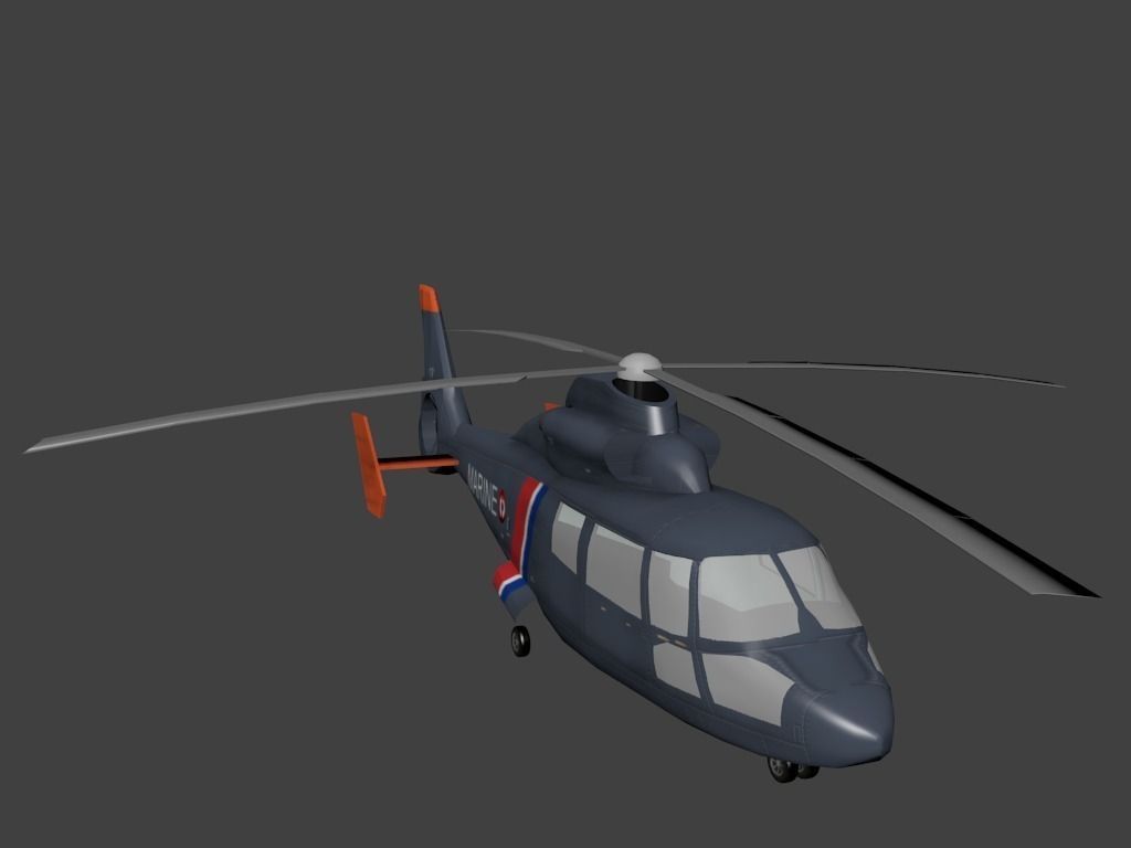 Eurocopter SA 365 Dauphin Free low-poly  3D model