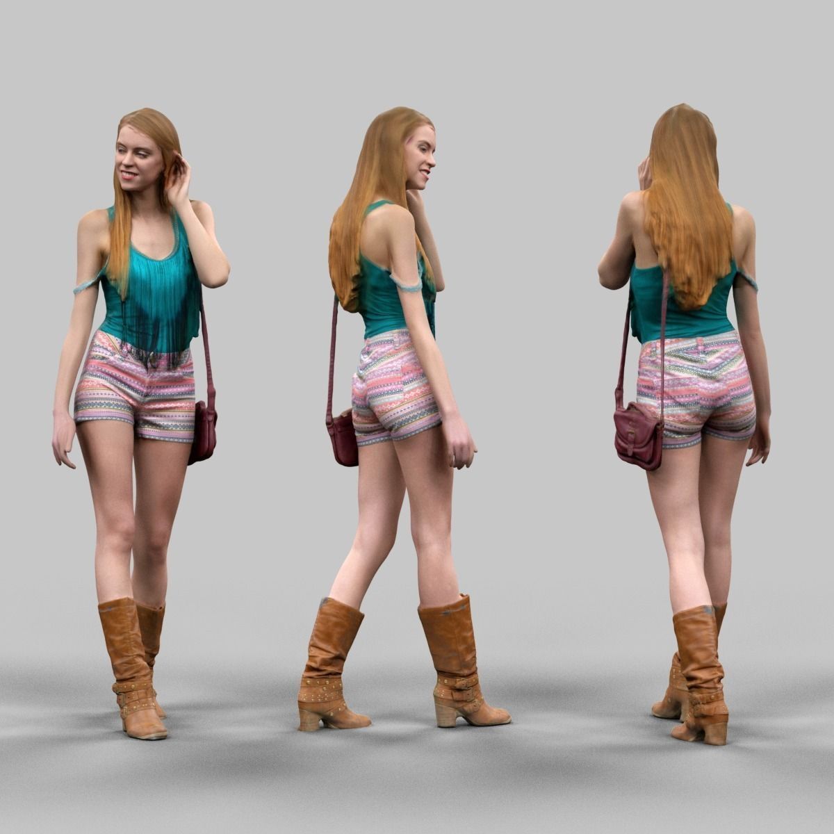 Summer Girl Walking