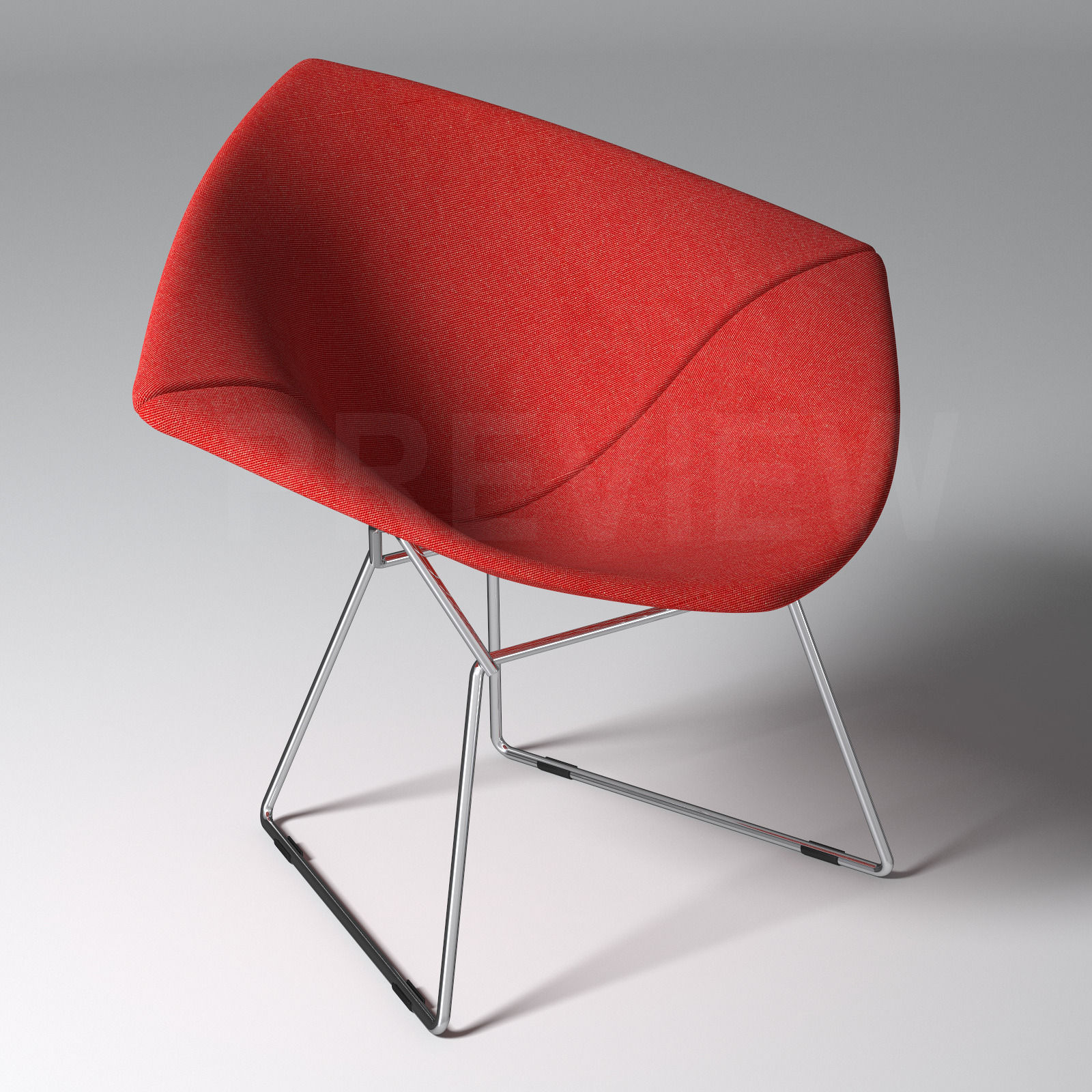 Bertoia Diamond Armchair with Full Cover Knoll 3D model MAX OBJ FBX