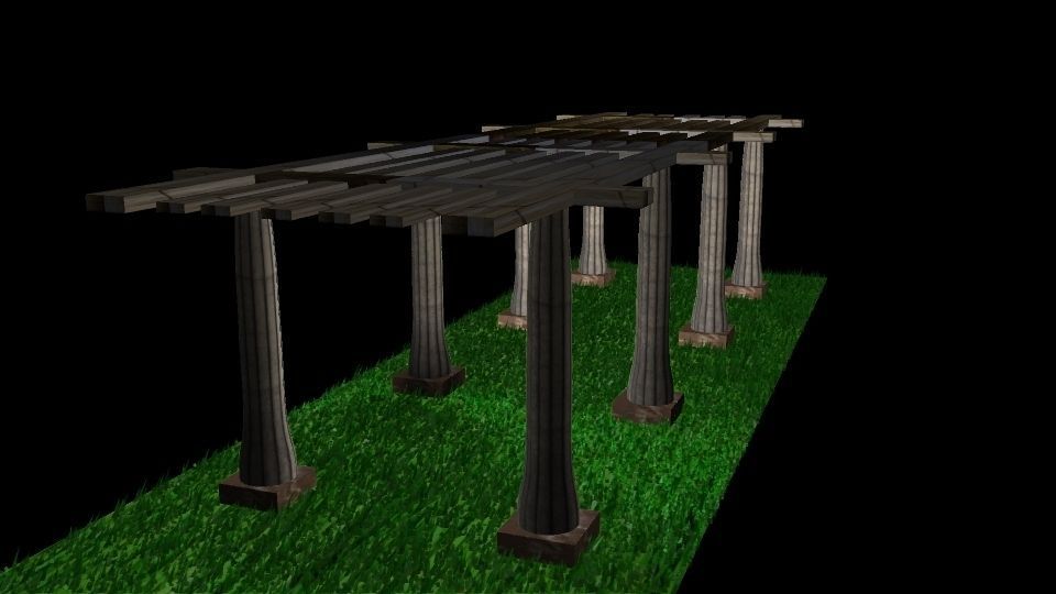 Covered Graden Walk Way Free low-poly 3D model