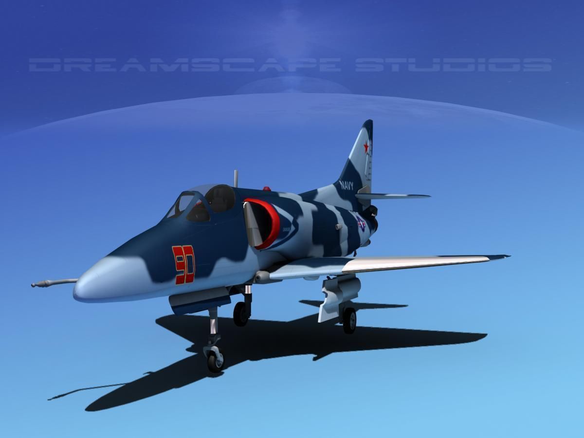 Douglas A-4D Skyhawk V16 USN Aggr 3D model