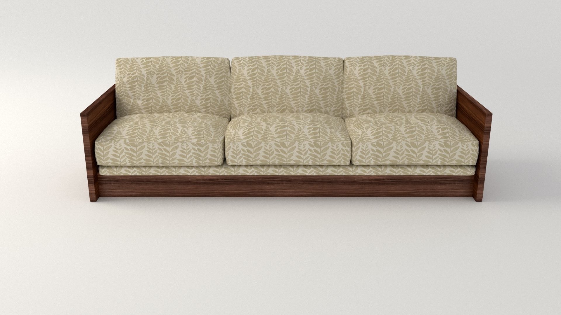 Plant Pattern Couch Low-poly 3D model
